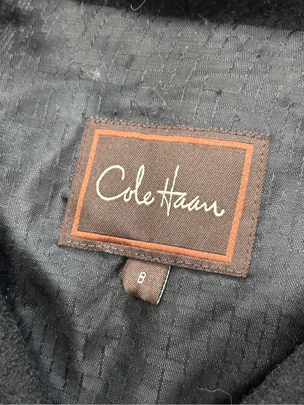 🖤MAKE OFFER🖤 Cole Haan Black Wool Attached Scarf Belted Winter Jacket Coat 8 - Picture 5 of 8
